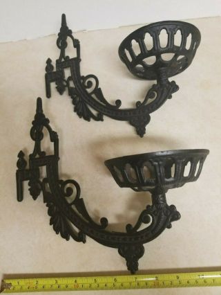 2 Vintage Cast Iron Wall Sconce Candle Holder/oil Lamp (no Wall Bracket)