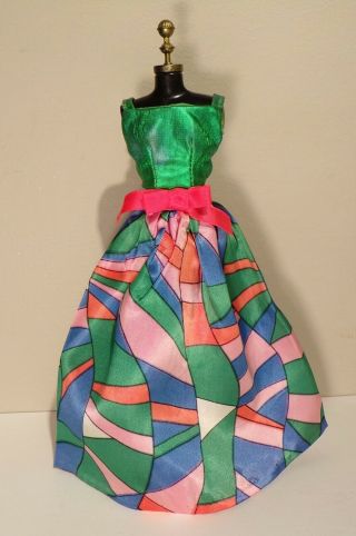 Vintage Barbie Mod Era " Rainbow Wraps " Dress Only 1970 