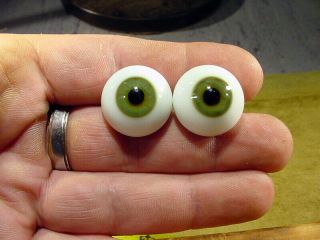 a pair vintage solid doll glass eyes 22 mm for bisque doll head age 1910 A 3754 5
