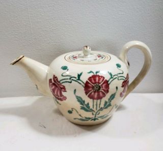 Antique Villeroy Boch Dresden Saxony Art Nouveau Poppy Tea Pot Teapot