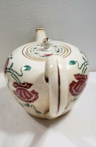 Antique Villeroy Boch Dresden Saxony Art Nouveau Poppy Tea Pot Teapot 2