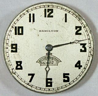 Hamilton " Secometer " 912 Rotating Seconds 12s Pocket Watch Movement & Dial