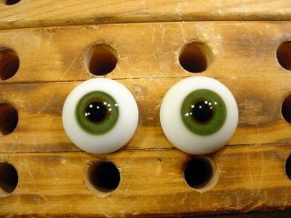 A Pair Vintage Solid Doll Glass Eyes 22 Mm For Bisque Doll Head Age 1910 3511