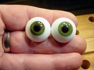 a pair vintage solid doll glass eyes 22 mm for bisque doll head age 1910 3511 5