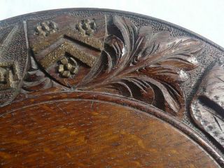 antique english wood bread board manners makyth man winchester college crest 2