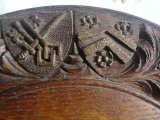 antique english wood bread board manners makyth man winchester college crest 4