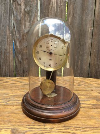 Antique Poole Battery Electric Shelf Clock With Glass Dome,  Parts / Repairs