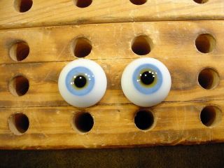 A Pair Vintage Solid Doll Glass Eyes 22 Mm For Bisque Doll Head Age 1910 3512