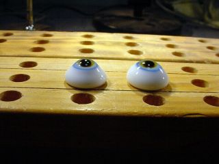 a pair vintage solid doll glass eyes 20 mm for bisque doll head age 1910 A 3751 2