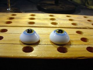 a pair vintage solid doll glass eyes 20 mm for bisque doll head age 1910 A 3751 3
