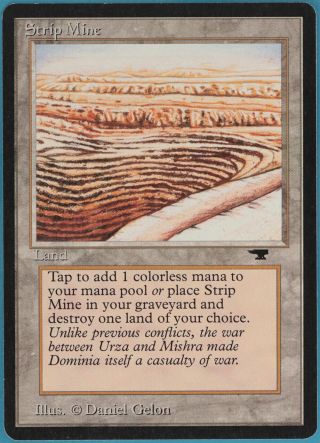 Strip Mine (b Uneven) Antiquities Spld Land Uncommon Magic Card (35565) Abugames
