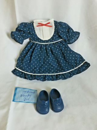 Vintage My Friend Fisher Price Doll Navy Blue Dress W Shoes & Panties
