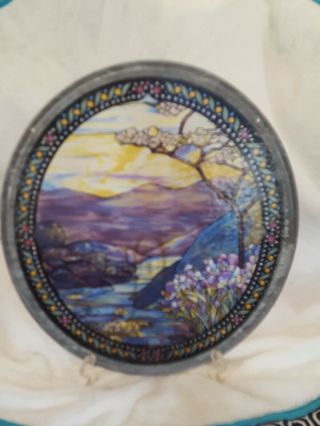 Glassmasters Tiffany Landscape Stained Glass signed Louis C Tiffany 5