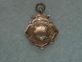 Antique Edwardian Sterling Silver Fob Medal For Pocket Watch Albert Chain W H H