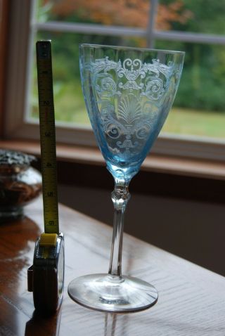 Fostoria Versailles Azure Blue Water Goblet