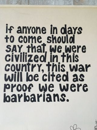 Vietnam Era Anti War Protest Poster Mark Podwal Signed “War Barbarians” 5