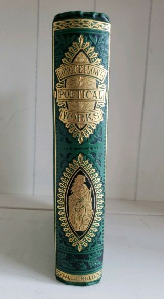 The Poetical of Henry Wadsworth Longfellow Antique Victorian Angel Cover 3