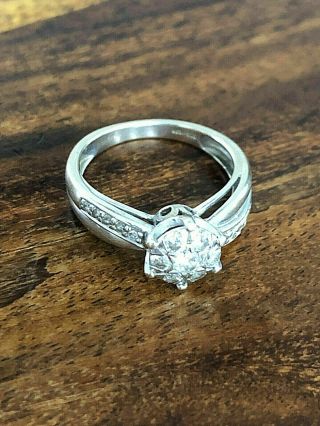 Antique 9ct White Gold Ring Set With 0.  5 Ct Diamonds Size P 3.  9g $1 Eofy