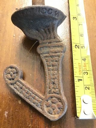 Large Antique Embossed Cast Iron Ceiling Hook Victorian