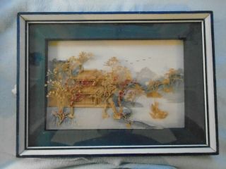 Ref 001 Antique Chinese Cork Pagoda Shadow Box Circa 1900 And 1945