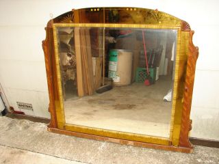 Waterfall Art Deco Dresser Mirror Only - Amber Cut Mirror Trim