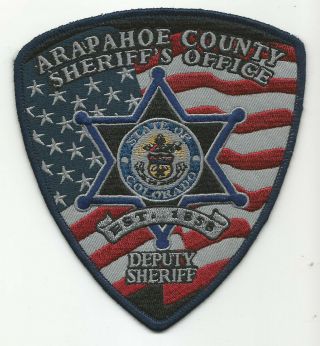 Arapahoe County Colorado Police Sheriff Deputy Patch Us Flag
