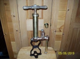 Antique O.  Perkles,  Phila.  Brass & Cast Iron Hand Operated Sump Pump,  Steampunk 2