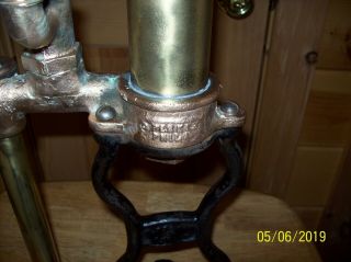 Antique O.  Perkles,  Phila.  Brass & Cast Iron Hand Operated Sump Pump,  Steampunk 3
