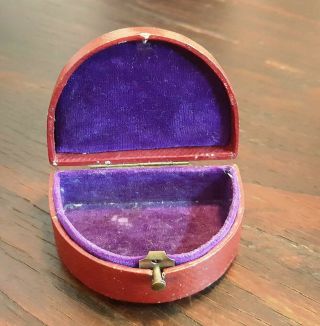 Antique Red Card & Velvet Jewellery Box / Antique Jewellery Case