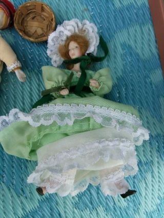 Antique Victorian Dollhouse Furniture Porcelain Dolls and Accessories 1:12 Scale 3