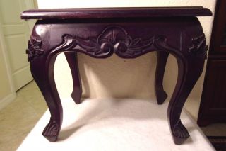 A Vintage French Queen Anne Legs Dark Wood Small Baby Doll Coffee Table