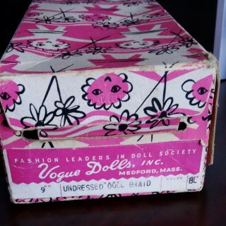 Vintage Vogue Ginny Doll Box Only Marked Undressed Doll Braid Blonde