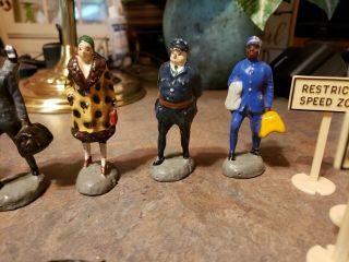 Antique Railroad Train Yard People / Signs - 6 People