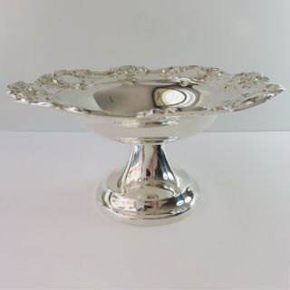 Vintage Silverplate Cake/sweet Fruit Dish Pedestal Stand,  Floral Design