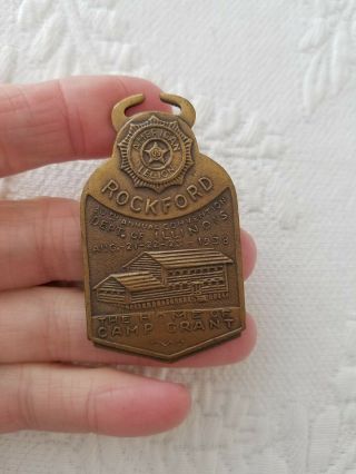 Antique Camp Grant Pocket Watch Fob American Legion 1939 Annual Convention
