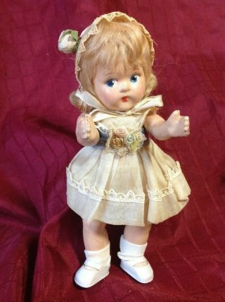Vintage Pre Ginny Toddles Blonde Mohair Wig and tagged Dress 2
