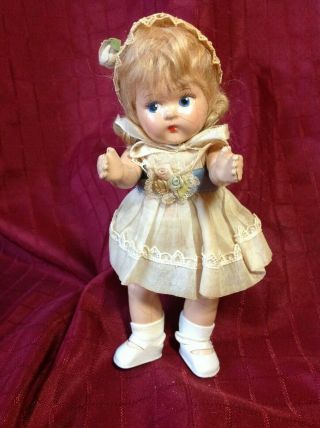 Vintage Pre Ginny Toddles Blonde Mohair Wig and tagged Dress 3