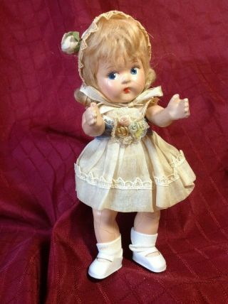Vintage Pre Ginny Toddles Blonde Mohair Wig and tagged Dress 4