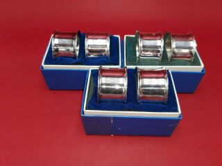 6 Wallace Silversmiths 3 Boxes Of 2 Silver Napkin Holders Number 9075