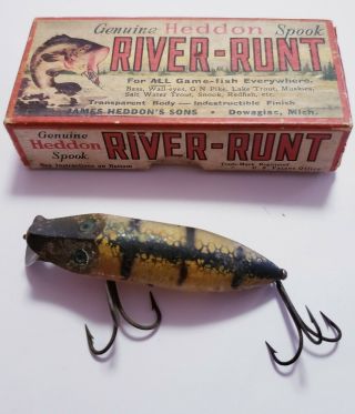 Antique Heddon Spook River - Runt Floater Vintage Fishing Lure Shows Wear