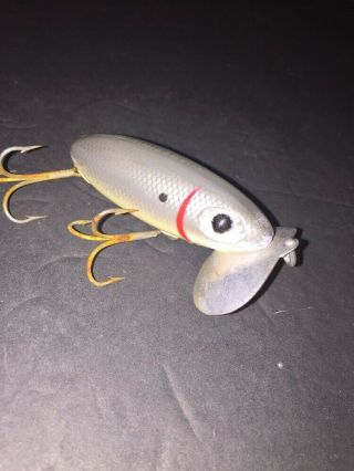 Vintage Fred Arbogast Jitterbug Gray Shad Scale Topwater Fishing Lure