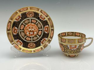 Antique English Porcelain Royal Crown Derby Full Size Cup & Saucer Imari 919
