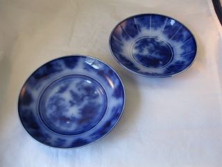 Two Antique Flow Blue Saucer Like Dishes - Tonquin And J.  F.  & Co.