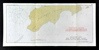 1918 Us Coast Survey Map Alaska Montague Island Cape Cleare Prince William Sound