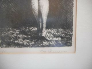 Fine Antique Etching of a Nude Listed Otto Quante 1875 - 1947 Pencil Signed 3