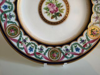 Lovely Antique 19th Century Hand Painted Flowers Porcelain Plate.  23cm 4