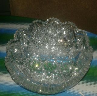 Antique American Brilliant Cut Glass Bowl