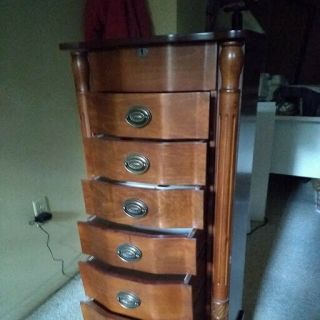 Hives and Honey Antique Walnut Jewelry Armoire 2