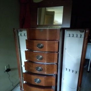 Hives and Honey Antique Walnut Jewelry Armoire 4
