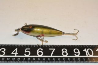 Old Early Wooden Glass Eye Creek Chub Wiggler Lure Minnow Perch Colors